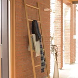 practical italic ladder in solid oak