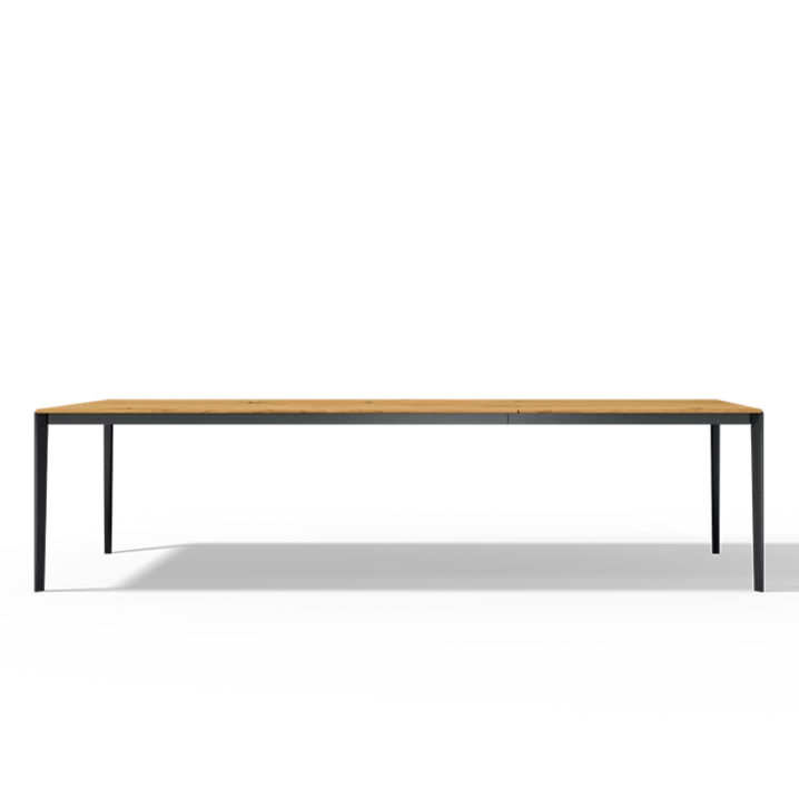 tak Tisch ausziehbar in Eiche mit Metallgestell in schwarz matt
