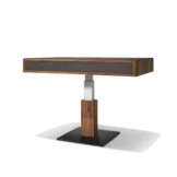 höhenverstellbarer lift Couchtisch in Nussbaum mit Keramikfront basalt black