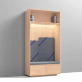 kids Kinderkleiderschrank mit Laden und großer gepolsterten Sitznische beleuchtet