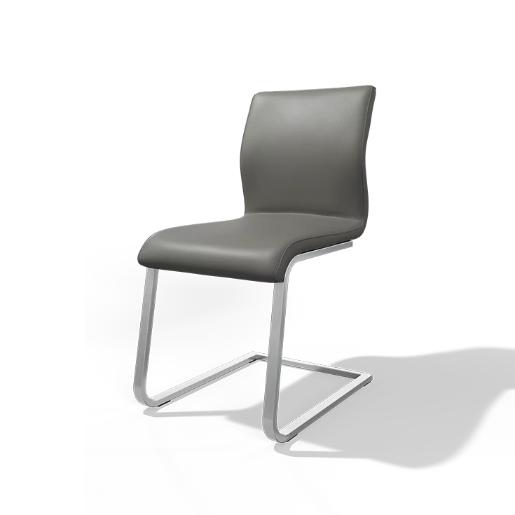 magnum cantilever chair in leather with base frame in stainless steel finish