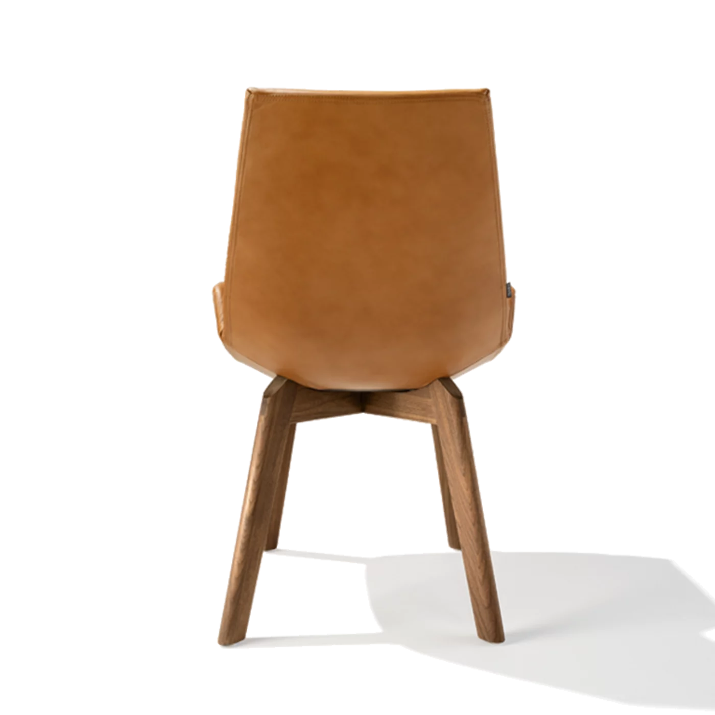 gepolsterter Stuhl lui plus mit Holzgestell in der Holzart Nussbaum, Rückansicht