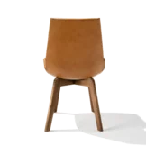 upholstered chair lui plus with wooden frame in walnut, back view