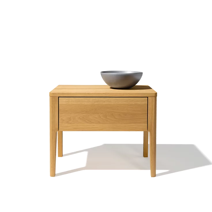 mylon bedside cabinet in oak with large drawer
