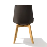 lui office swivel chair in leather on black matt swivel base with castors