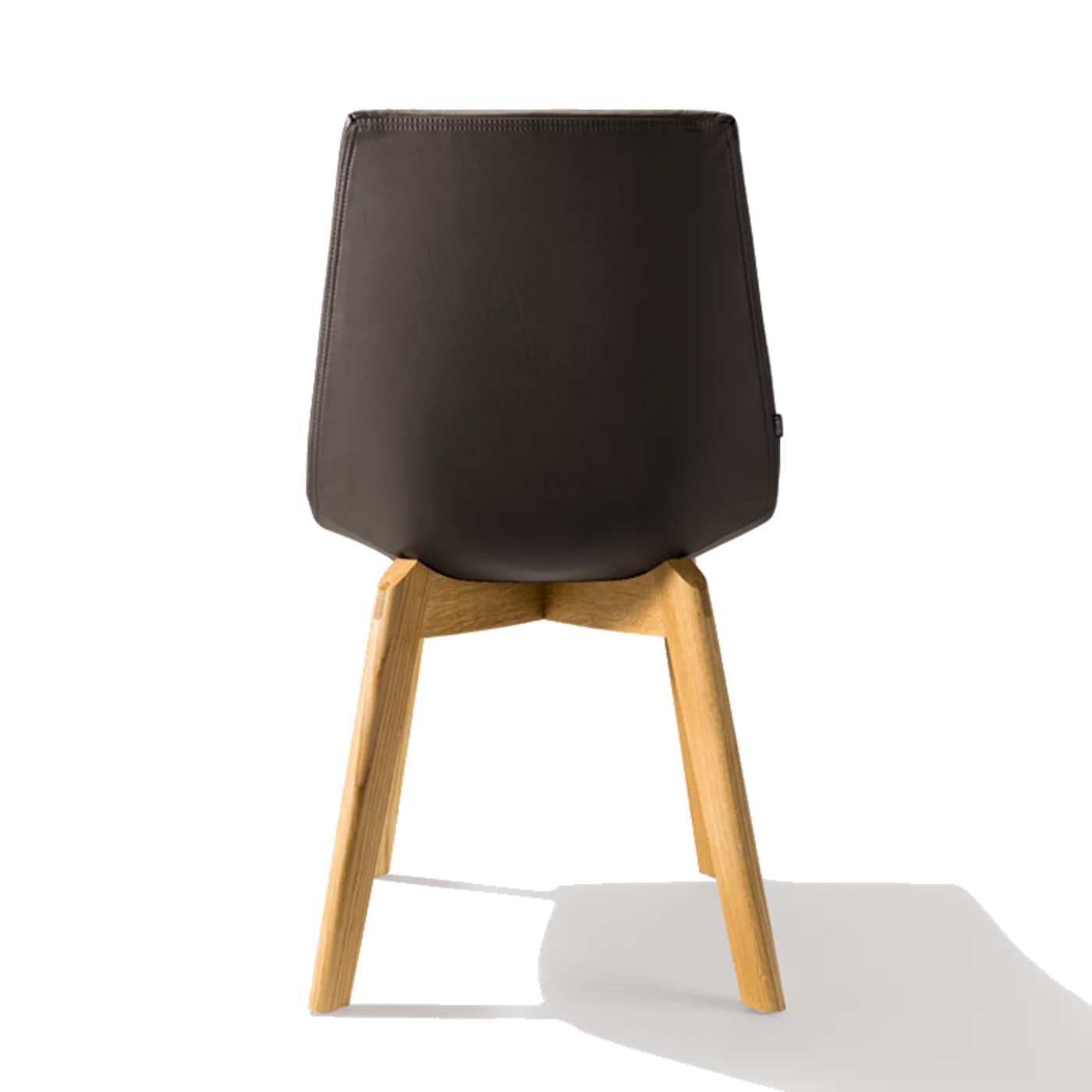 lui office swivel chair in leather on black matt swivel base with castors