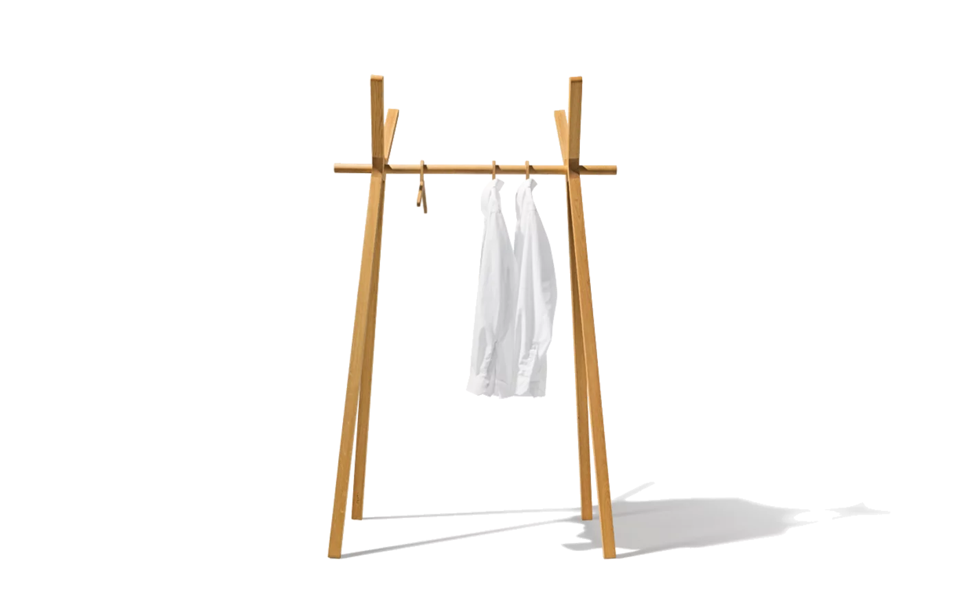 coat rack hood+ with coat hanger made of dimensionally stable 3-layer board in oak